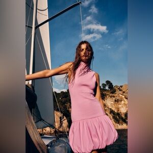 ZARA Ribbed Balloon Dress